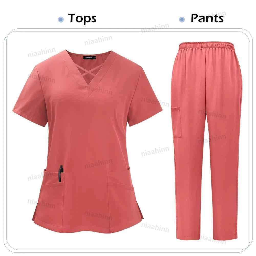 Women's Spandex Scrub Uniform Set