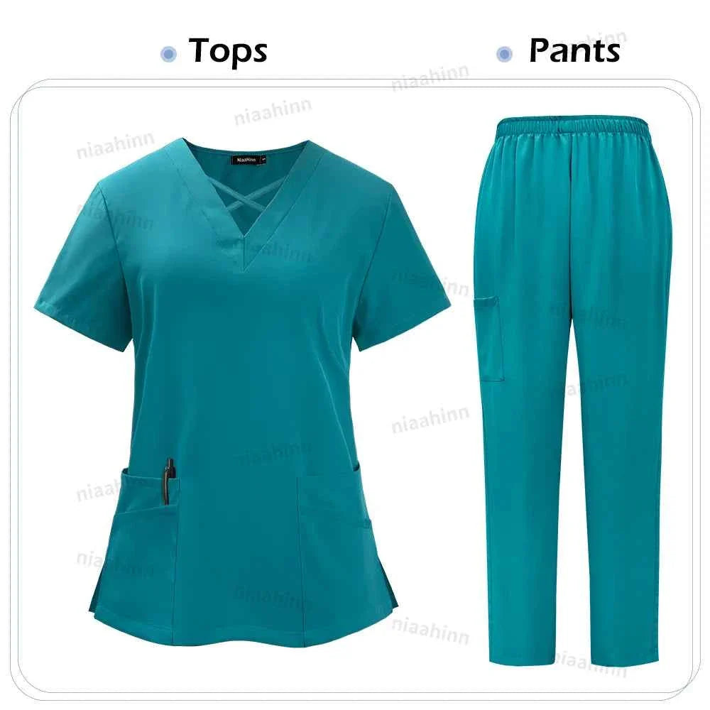 Women's Spandex Scrub Uniform Set