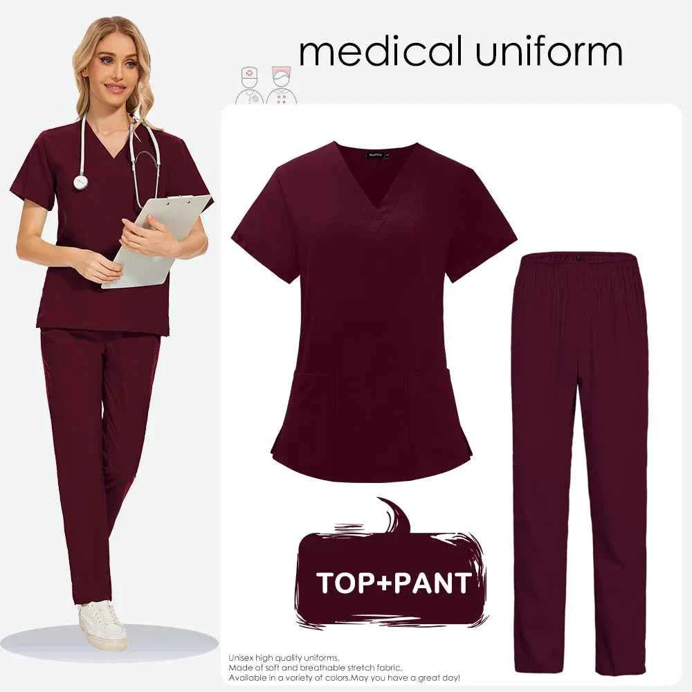 Women's Medical Scrub Uniform Set