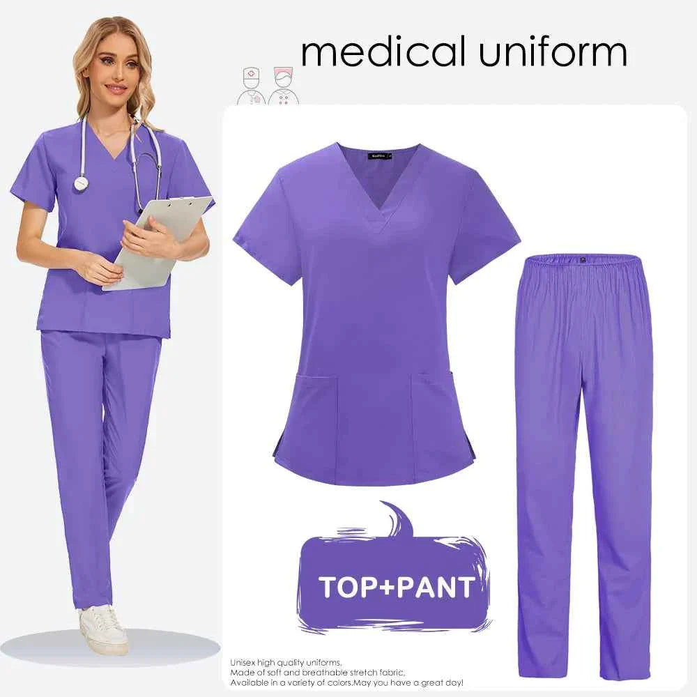 Women's Medical Scrub Uniform Set
