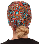 Surgical Scrub Cap - Indian Jewelry Coral