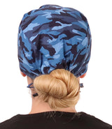 Surgical Scrub Cap - Dark Blue Camo