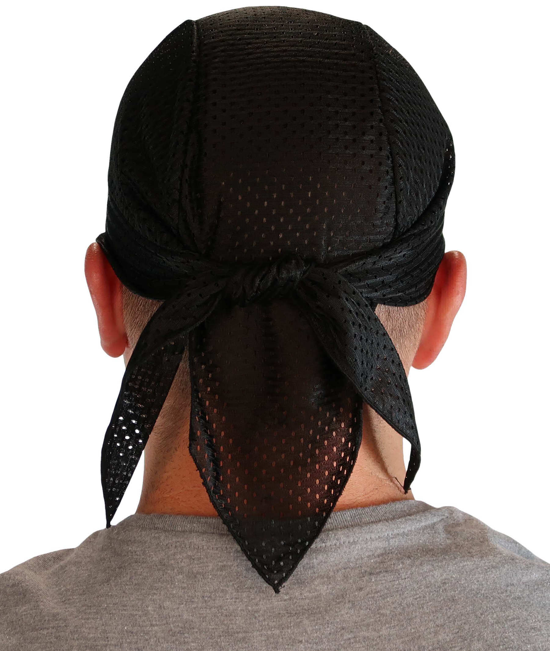 Air Flow Skull Caps - Ultimate Comfort Ventilation and Breathability - Black on Black Stretch Mesh Skull Caps