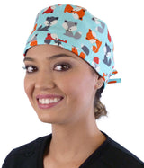 Surgical Scrub Cap - Friendly Foxes