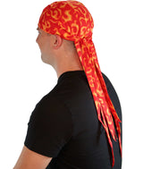 Nomad 10 Skull Cap - Liquid Orange Flames on Red