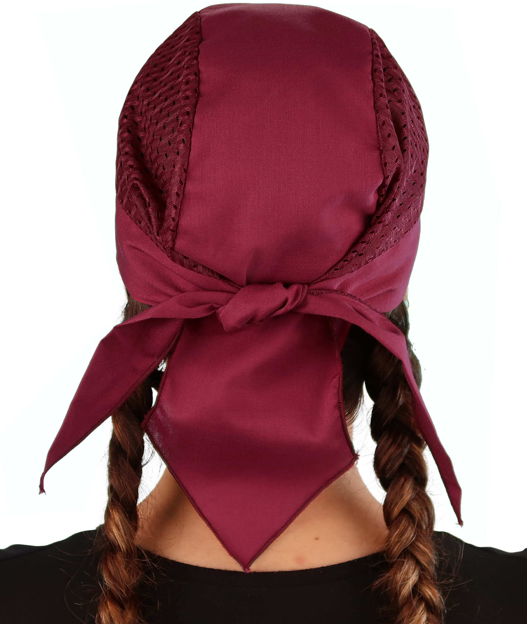 Breathable Cotton Skull Caps with Air Flow Side Panels - Ultimate Comfort Cotton - Burgundy Air Flow (Mesh Sides)