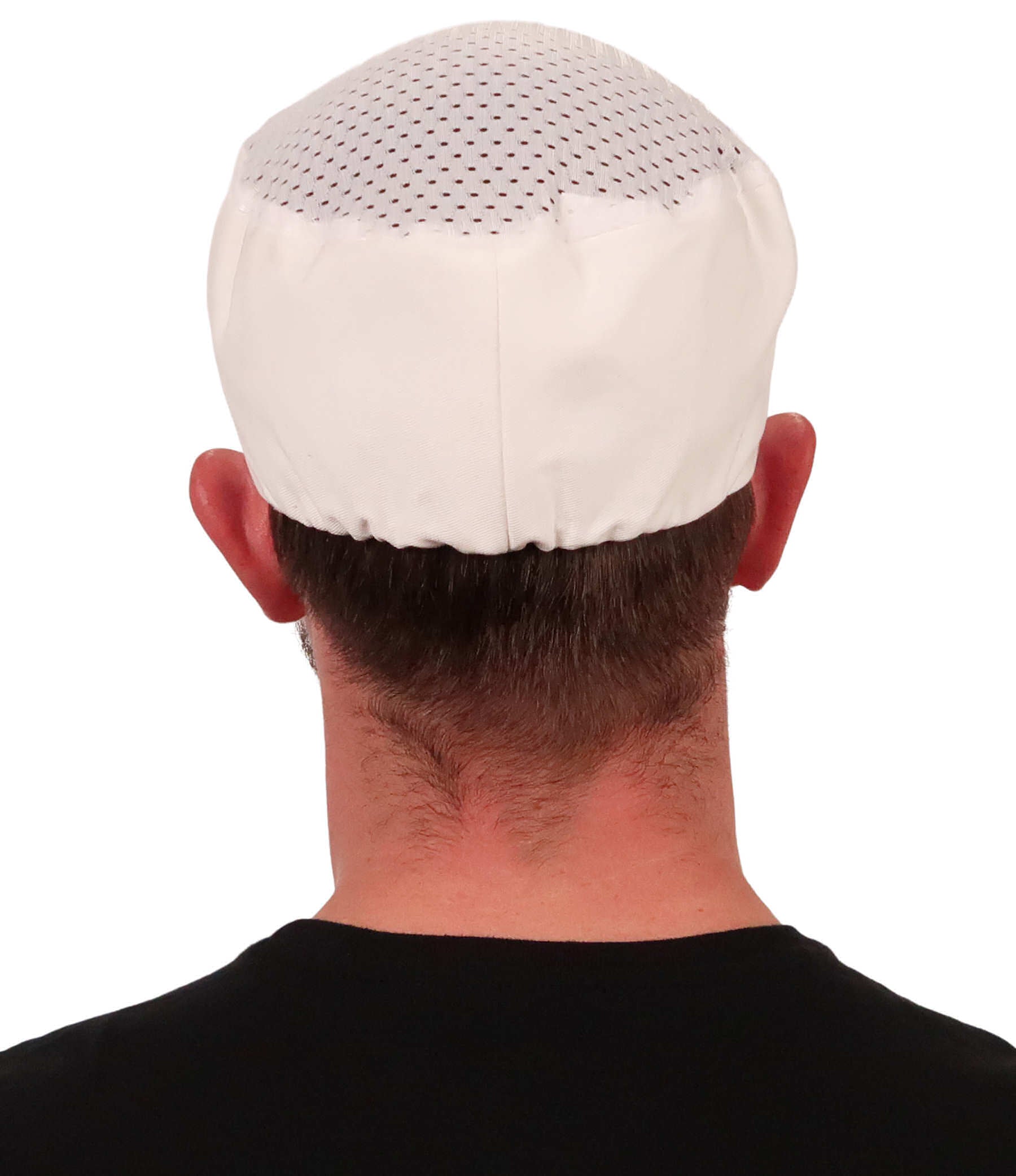 AirFlow Chef’s Beanie with Hook & Loop closure and sweatband - White Airflow Mesh with sweatband Chef’s Caps