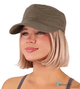 Adjustable Military Style Cadet Cap – 100% Cotton with Hook & Loop Closure - Solid Olive Cadet Caps