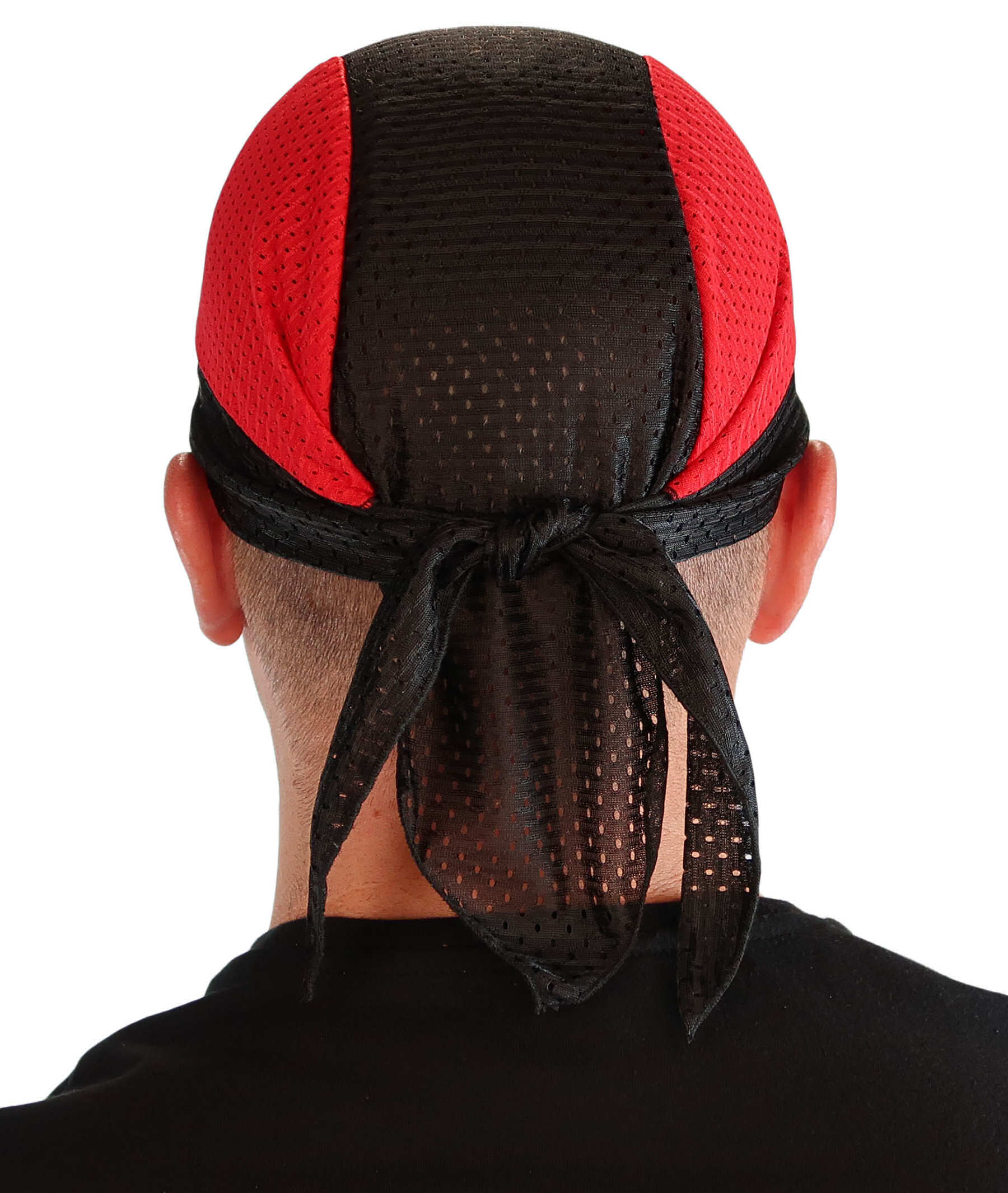 Air Flow Skull Caps - Red and Black Rear View