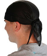 Air Flow Skull Caps - Ultimate Comfort Ventilation and Breathability - Black on Black Stretch Mesh Skull Caps
