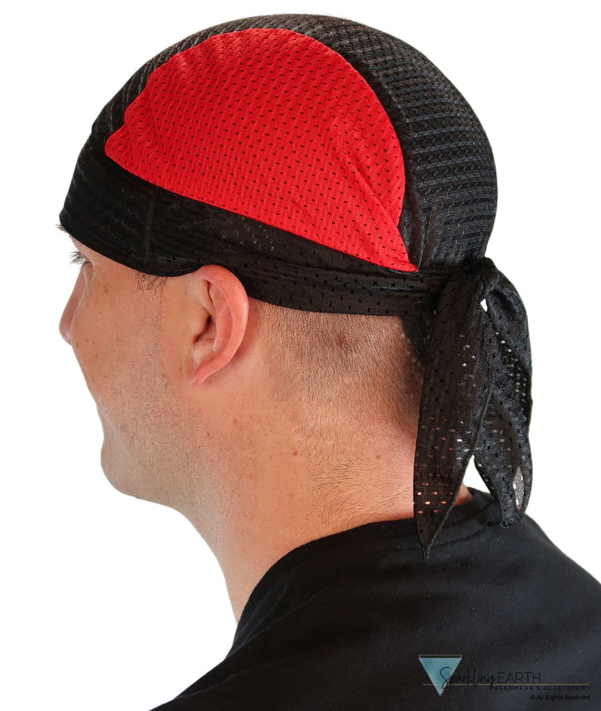 Air Flow Skull Caps - Red and Black Side View