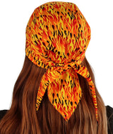 Classic Skull Cap - Raw Flames Yellow, Black & Orange