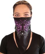 Tri Danna Mask - Purple Butterflies on Black