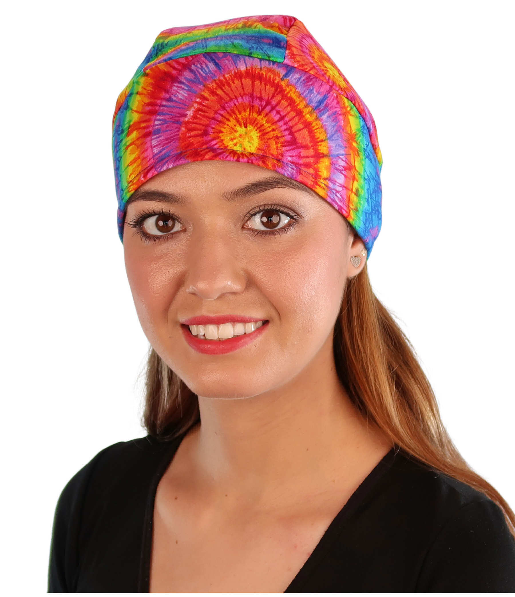 Deluxe Extra Deep Skull Cap – Terry Sweatband Adjustable Fit - Made in USA - Tie Dye Extra Deep Deluxe Skull Caps