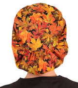 Riley Comfort Scrub Cap - Metallic Autumn Leaves