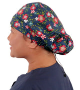 Riley Comfort Scrub Cap - Precious Primrose on Navy