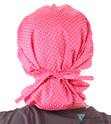 Banded Bouffant Ponytail Scrub Cap - Delightful Polka Dots Banded Bouffant Surgical Scrub Caps