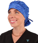 Banded Bouffant Surgical Scrub Cap - Dream Me Blues - Banded Bouffant Surgical Scrub Caps - Sparkling EARTH