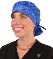 Banded Bouffant Surgical Scrub Cap - Dream Me Blues - Banded Bouffant Surgical Scrub Caps - Sparkling EARTH