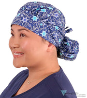 Banded Bouffant Surgical Scrub Cap - Happy Hanukkah - Banded Bouffant Surgical Scrub Caps - Sparkling EARTH