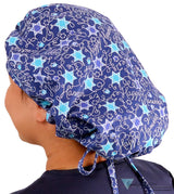 Banded Bouffant Surgical Scrub Cap - Happy Hanukkah - Banded Bouffant Surgical Scrub Caps - Sparkling EARTH