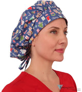 Banded Bouffant Surgical Scrub Cap - Holiday Cheer - Banded Bouffant Surgical Scrub Caps - Sparkling EARTH