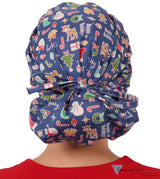 Banded Bouffant Surgical Scrub Cap - Holiday Cheer - Banded Bouffant Surgical Scrub Caps - Sparkling EARTH