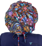 Banded Bouffant Surgical Scrub Cap - Nighttime in the Garden - Banded Bouffant Surgical Scrub Caps - Sparkling EARTH