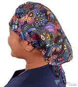 Banded Bouffant Surgical Scrub Cap - Nighttime in the Garden - Banded Bouffant Surgical Scrub Caps - Sparkling EARTH