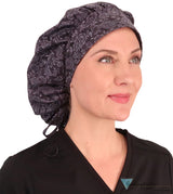 Banded Bouffant Surgical Scrub Cap - Pretty Paisley Floral Batik - Banded Bouffant Surgical Scrub Caps - Sparkling EARTH