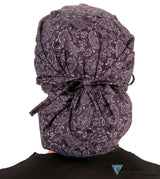 Banded Bouffant Surgical Scrub Cap - Pretty Paisley Floral Batik - Banded Bouffant Surgical Scrub Caps - Sparkling EARTH