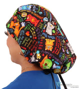 Banded Bouffant Surgical Scrub Cap - PURRfect Kitties with Black Ties - Banded Bouffant Surgical Scrub Caps - Sparkling EARTH