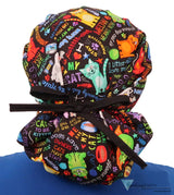 Banded Bouffant Surgical Scrub Cap - PURRfect Kitties with Black Ties - Banded Bouffant Surgical Scrub Caps - Sparkling EARTH