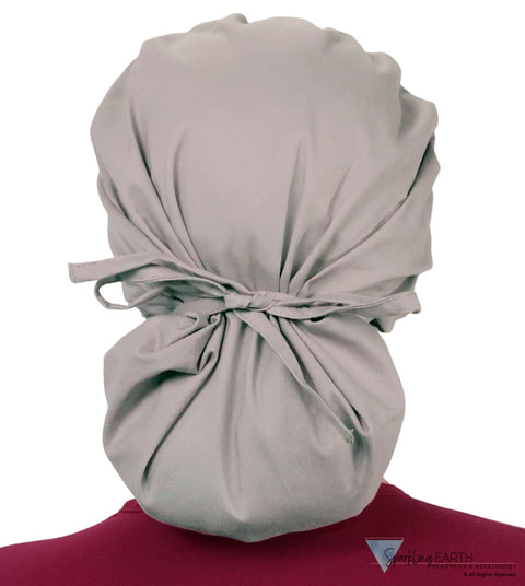 Banded Bouffant Surgical Scrub Cap - Solid Light Grey - Banded Bouffant Surgical Scrub Caps - Sparkling EARTH