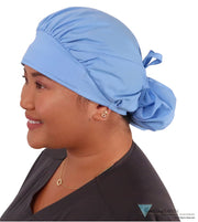 Banded Bouffant Surgical Scrub Cap - Solid Sky Blue - Banded Bouffant Surgical Scrub Caps - Sparkling EARTH