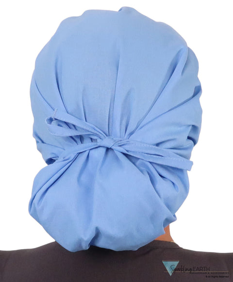 Banded Bouffant Surgical Scrub Cap - Solid Sky Blue - Banded Bouffant Surgical Scrub Caps - Sparkling EARTH