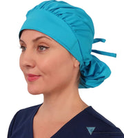 Banded Bouffant Surgical Scrub Cap - Solid Turquoise - Banded Bouffant Surgical Scrub Caps - Sparkling EARTH