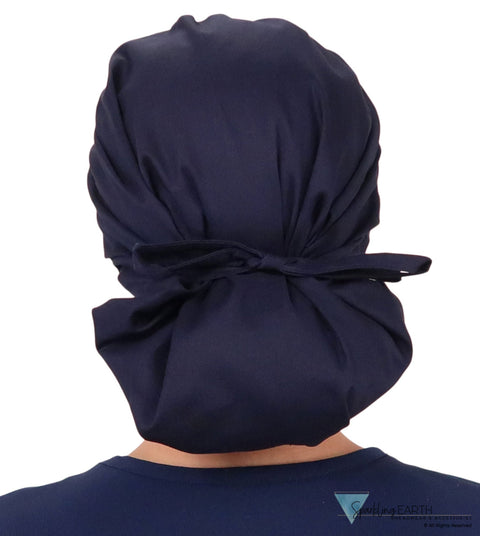 Banded Bouffant Surgical Scrub Cap - Superhero in Scrubs on Navy - Banded Bouffant Surgical Scrub Caps - Sparkling EARTH