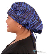 Banded Bouffant Surgical Scrub Cap - Waves of Blue - Banded Bouffant Surgical Scrub Caps - Sparkling EARTH