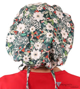 Banded Bouffant Ponytail Scrub Cap - Winter Wonderland Banded Bouffant Surgical Scrub Caps