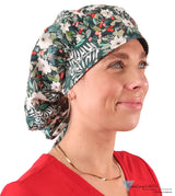 Banded Bouffant Ponytail Scrub Cap - Winter Wonderland Banded Bouffant Surgical Scrub Caps