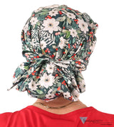 Banded Bouffant Ponytail Scrub Cap - Winter Wonderland Banded Bouffant Surgical Scrub Caps