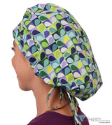 Banded Bouffant Surgical Scrub Cap - Blue Carousel Of Colors Caps