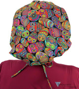 Banded Bouffant Surgical Scrub Cap - Cute Colorful Owls Caps