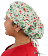 Banded Bouffant Surgical Scrub Cap - Holiday Traditions Banded Bouffant Surgical Scrub Caps