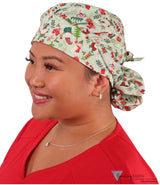 Banded Bouffant Surgical Scrub Cap - Holiday Traditions Banded Bouffant Surgical Scrub Caps