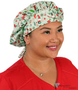 Banded Bouffant Surgical Scrub Cap - Holiday Traditions Banded Bouffant Surgical Scrub Caps