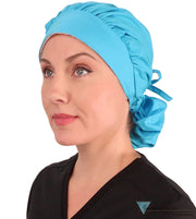 Banded Bouffant Surgical Scrub Cap - Peacock Blue Caps