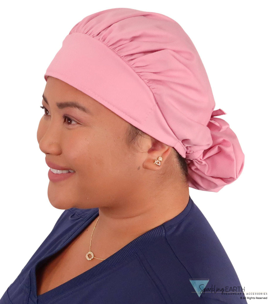 Banded Bouffant Surgical Scrub Cap - Solid Dusty Rose Caps