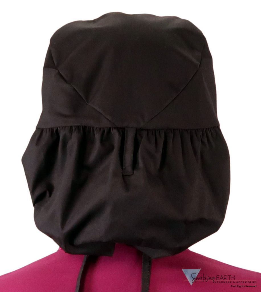 Big Hair Ponytail Surgical Scrub Cap - Scrub Cap for Long Hair - Black with Pink Butterfly Patch Big Hair Surgical